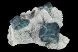 Teal Fluorite Crystals on Quartz - Fluorescent! #132796-1